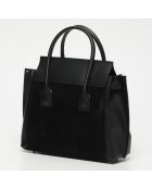 Jane bi zwarte leren handtas - 36x35x24cm