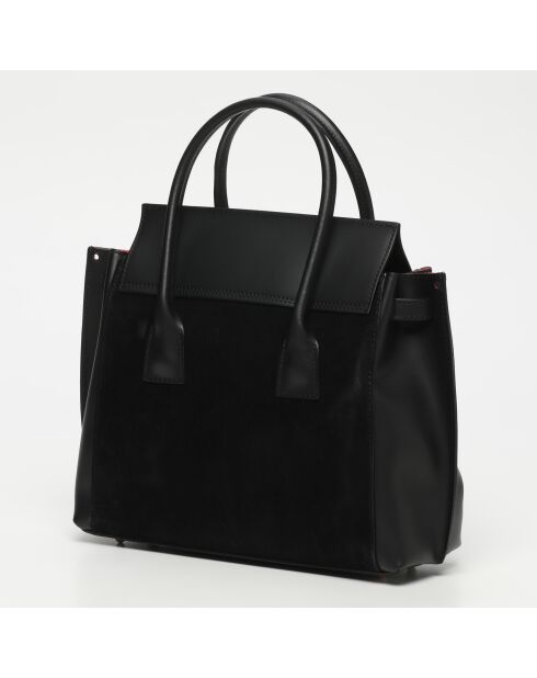 Jane bi zwarte leren handtas - 36x35x24cm