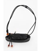 Sac bandouliere en cuir Aina noir - 26 x12 x5cm