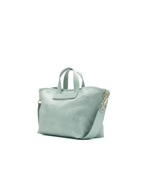 Sac à main en cuir Monaco bleu - 43 x26 x14,5 cm