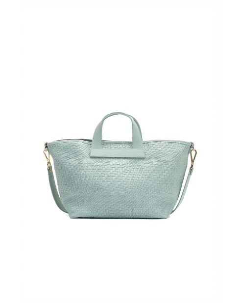 Sac à main en cuir Monaco bleu - 43 x26 x14,5 cm