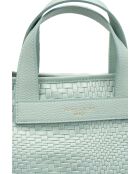 Sac à main en cuir Monaco bleu - 43 x26 x14,5 cm