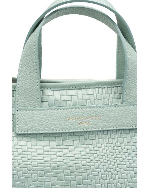 Sac à main en cuir Monaco bleu - 43 x26 x14,5 cm