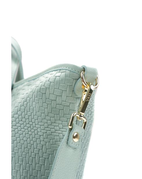 Sac à main en cuir Monaco bleu - 43 x26 x14,5 cm