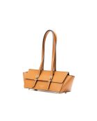 Schultertasche Briana Box aus camelfarbenem Leder