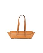 Schultertasche Briana Box aus camelfarbenem Leder