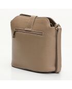 Elise Schultertasche aus helltaupefarbenem Leder - 22x23x13 cm