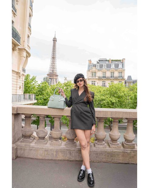 Sac à main en cuir Clare bleu ciel - 31x24x16cm