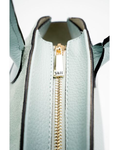 Sac à main en cuir Clare bleu ciel - 31x24x16cm