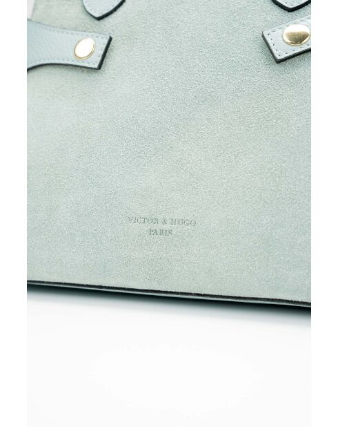 Sac à main en cuir Clare bleu ciel - 31x24x16cm