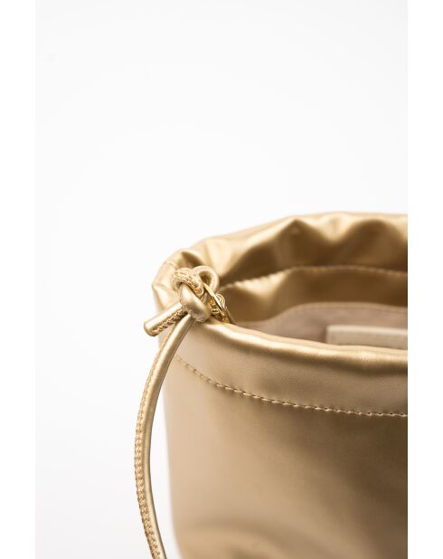 Elva Schultertasche aus goldfarbenem Leder - 12 x 17 x 8 cm