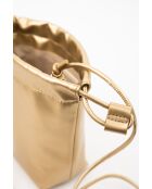 Elva Schultertasche aus goldfarbenem Leder - 12 x 17 x 8 cm