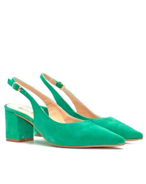 Ca-346R grüne Wildlederpumps - Absatz: 6 cm