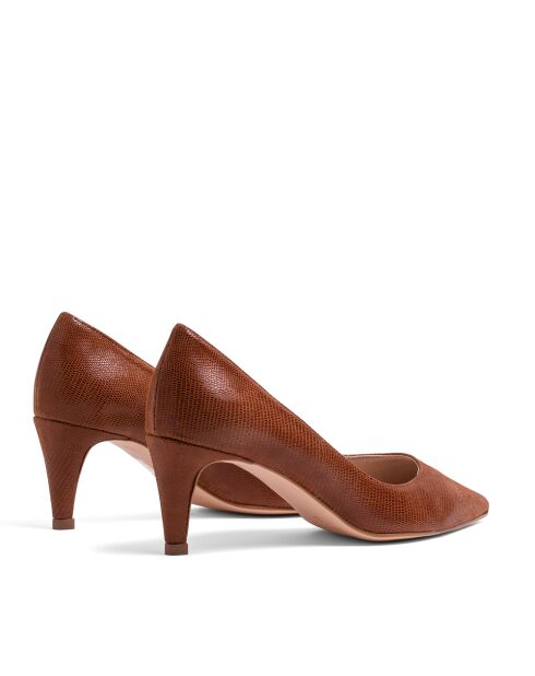 Zapatos de gamuza Microtew marrones - Tacón: 6,5 cm