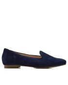 Ca-1211 marineblauwe suède pantoffels