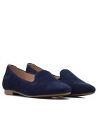 Ca-1211 marineblauwe suède pantoffels