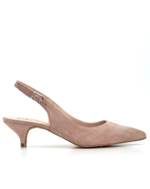 156664 nude suède pumps - Hak:5 cm