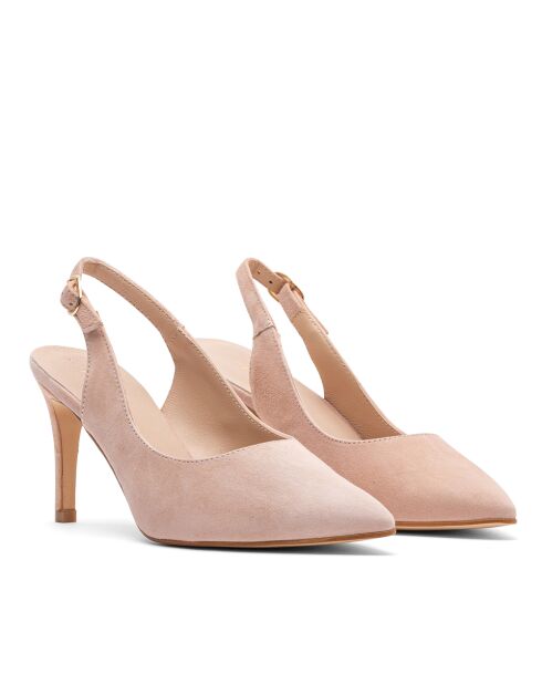 Pumps 76346 in pelle scamosciata color carne - Tacco: 8 cm