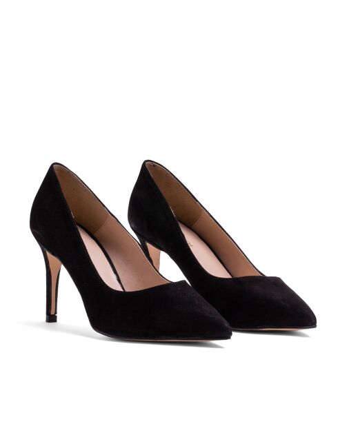 Ca-0089 Pumps aus schwarzem Veloursleder - Absatz: 8,5 cm