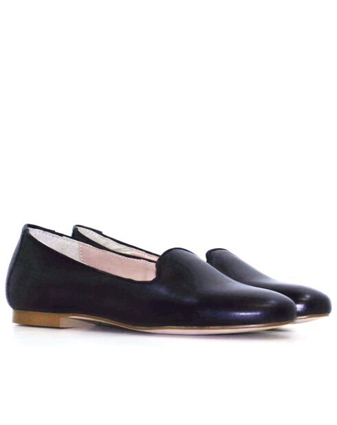 Ca-1211 Crust zwarte leren pantoffels