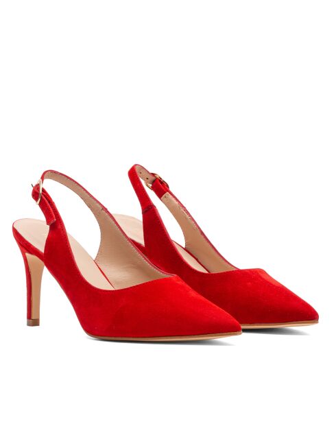 Escarpins 76346 suédé rouges - Talon : 8 cm