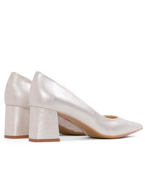 Allegria Suena Pumps aus puderfarbenem Veloursleder - Absatz: 6,5 cm