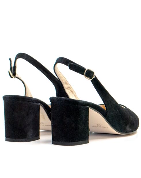 Ca-346R Pumps aus schwarzem Veloursleder - Absatz: 6 cm