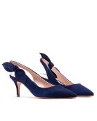 Escarpins en daim 157668 marine - Talon : 6 cm