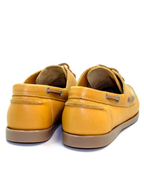 Gele Calypso leren bootschoenen