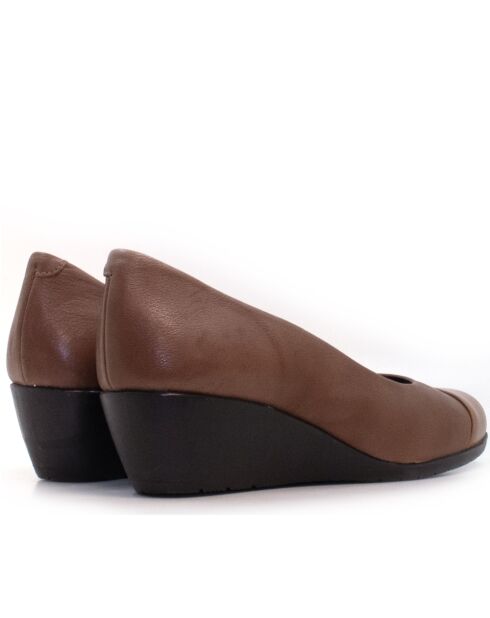 Ballerines compensées Tacon Sa 100 Charol marron - Talon :5 cm