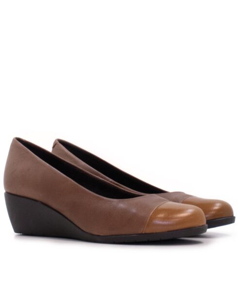 Ballerines compensées Tacon Sa 100 Charol marron - Talon :5 cm