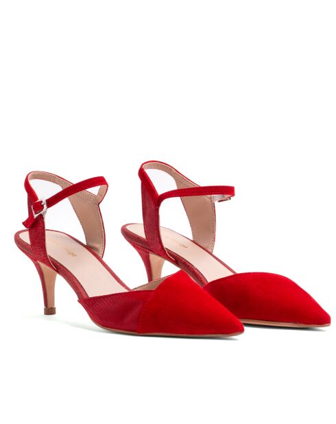 Escarpins en daim Ca424 rouges - Talon :5 cm
