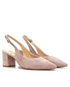 Ca-346R Pumps aus nudefarbenem Veloursleder - Absatz: 6 cm