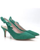 157668 Dumps in pelle scamosciata giada - Tacco: 6 cm