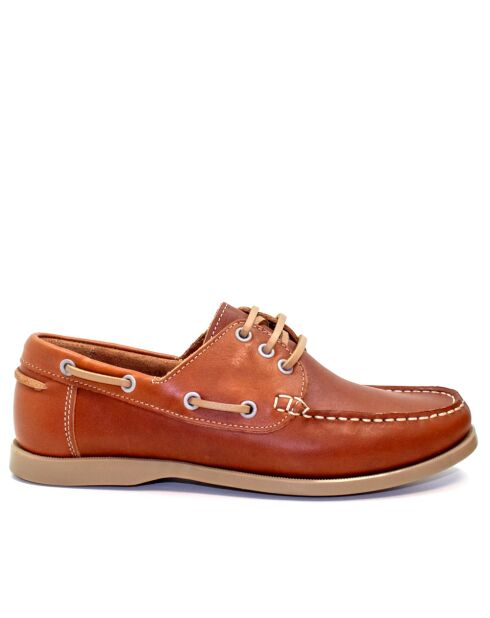 Calypso bruine leren bootschoenen