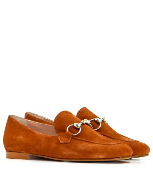 Ocean-2 Helene Mokassins aus camelfarbenem Veloursleder