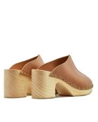 Zoccoli Zueco in legno naturale e pelle - - Tacco: 5,5 cm