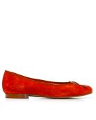 Ballerinas aus korallenrotem Leder 299