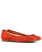 Ballerinas aus korallenrotem Leder 299