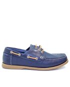 Calypso marineblauwe leren bootschoenen