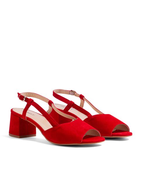 101 rote Wildledersandalen - Absatz: 5,5 cm