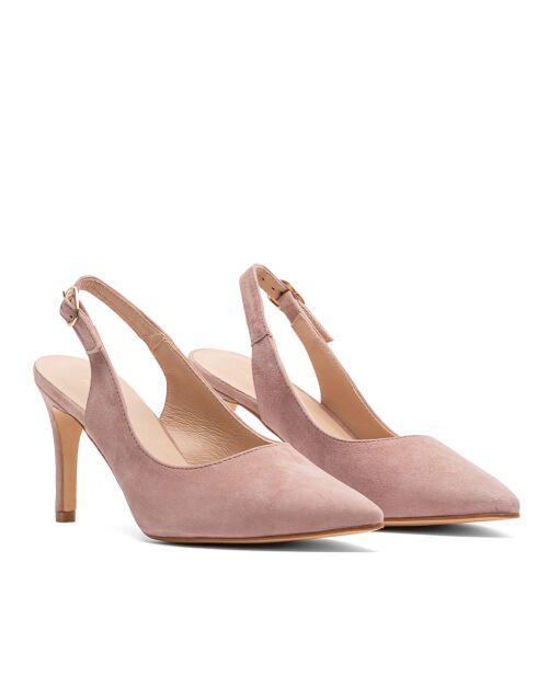 Pumps 76346 in pelle scamosciata color carne - Tacco: 8 cm