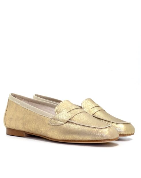 Mocassini Ocean-1 Metallic in pelle dorata