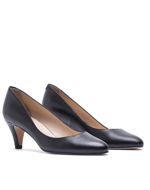 Ca-571 schwarze Lederpumps - Absatz: 6,5 cm