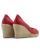 Compensées à bout ouvert en cuir Tucu rouges - Talon : 8.5 cm