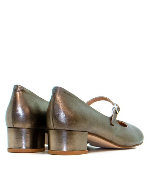 Ballerinas aus steinmetallischem Leder