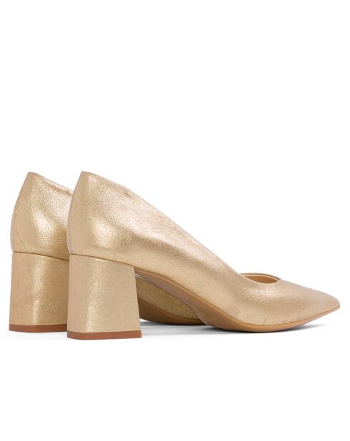 Allegria Piel de Suena Pumps aus goldfarbenem Veloursleder - Absatz: 6,5 cm