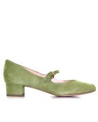 Helene groene suède ballerina's