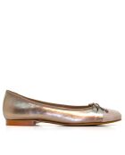 Bailarinas de gamuza metalizada de color topo