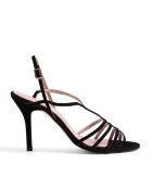 3144 schwarze Wildledersandalen - Absatz: 9 cm